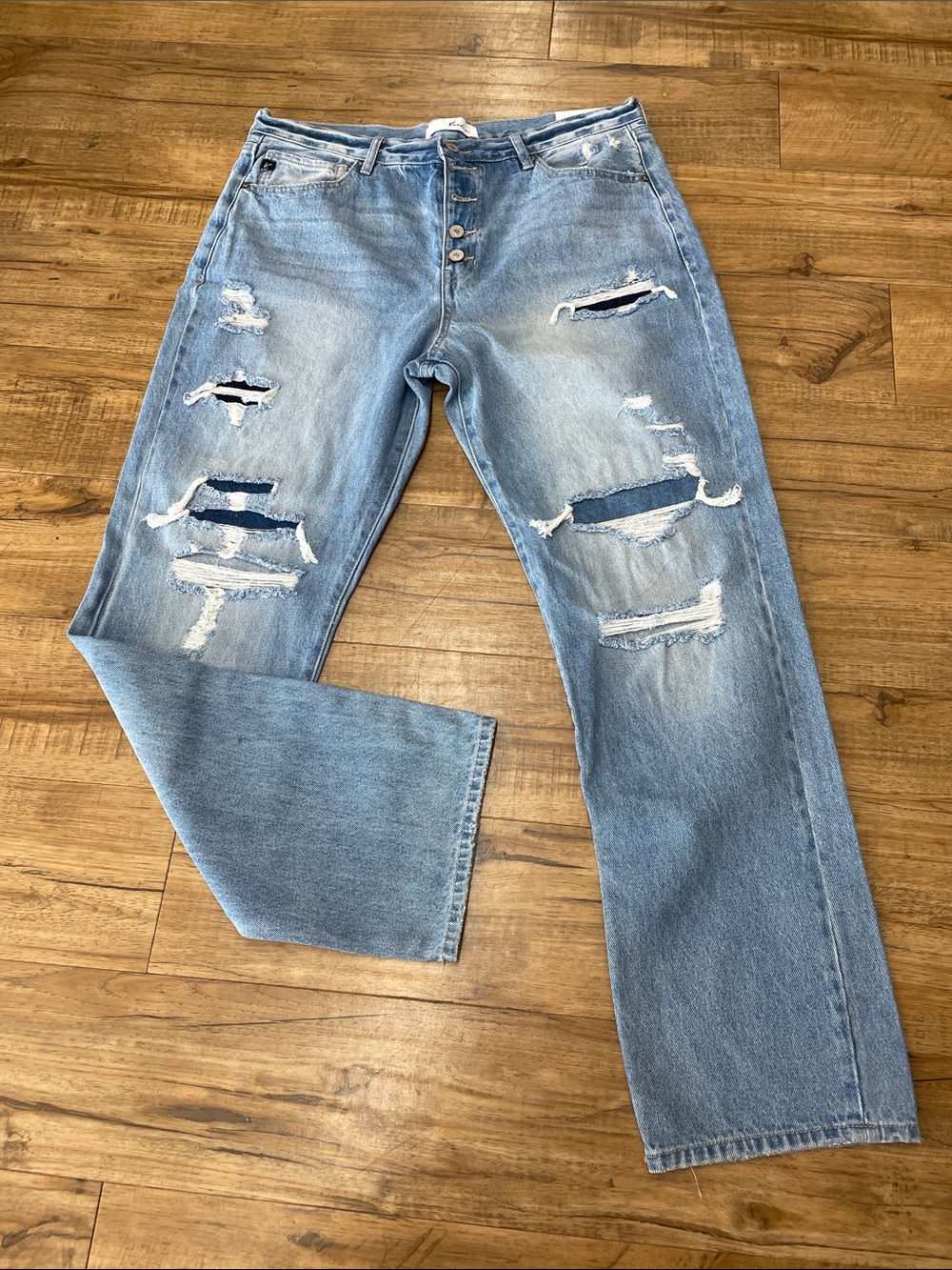 KanCan Light Blue Distressed Boyfriend Jeans